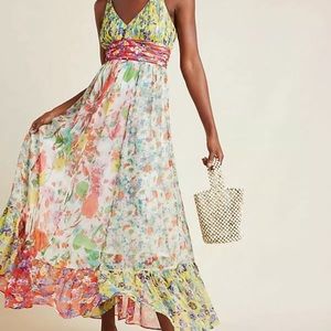 Anthropologie Malibu floral maxi dress size 6